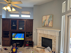 Removed existing corner fireplace
